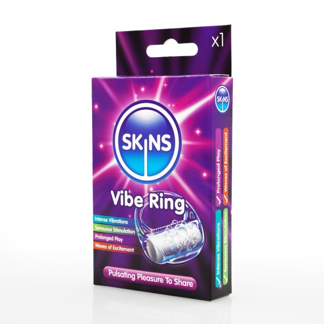 Skins Vibe Ring Δονούμενο Δαχτυλίδι Πέους με Παλμικό Bullet Δονητή 1 Τ &hellip;