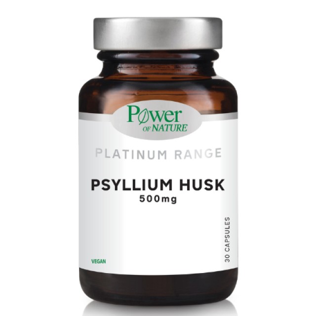 Power of Nature Psyllium Husk 500mg Φλοιός Ψυλλίου με Ευεργετικές Ιδιότητες στον Οργανισμό 30 Φυτικές Κάψουλες