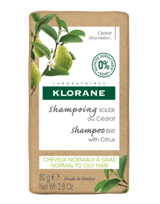 Klorane Shampoo Bar with Citrus Μπάρα Σαμπουάν με Κίτρο για Κανονικά Μαλλιά με Τάση Λιπαρότητας 80gr