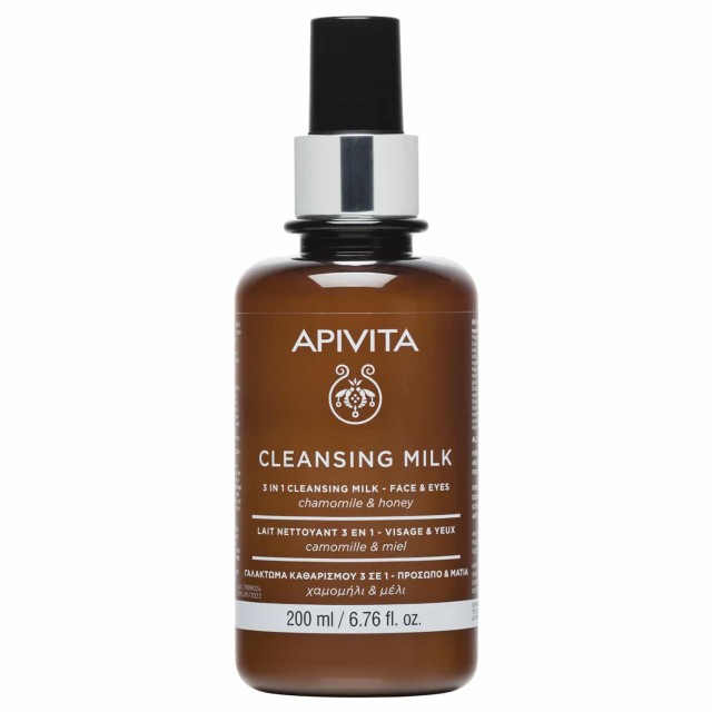 Apivita Cleansing Γαλάκτωμα 3 σε 1 για Πρόσωπο & Μάτια με Χαμομήλι & Μέλι 200ml