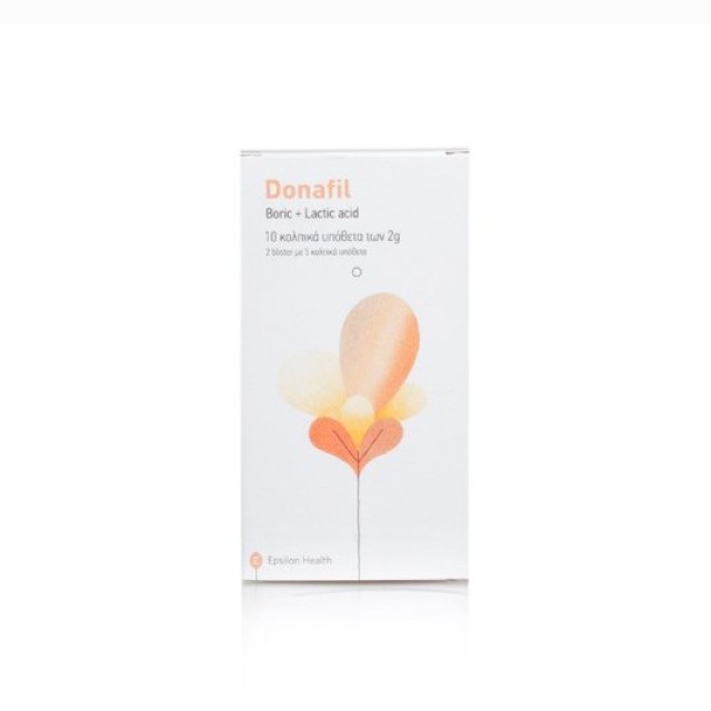 Epsilon Health Donafil Κολπικά Υπόθετα, 10 τεμάχια x 2 g Epsilon Health Donafil Κολπικά Υπόθετα, 10 τεμάχια x 2 g