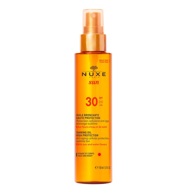 Nuxe Huile Bronzante Sun Tanning Oil for Face - Body SPF30 Tanning Oil for Face and Body 150ml