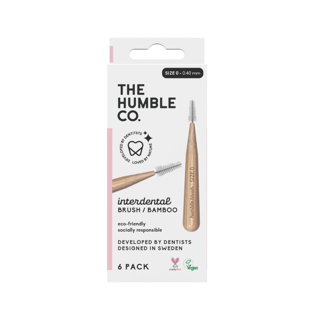 The Humble Co. Bamboo Interdental Brush Size 0 - 0.4mm Purple Μεσοδόντια Βουρτσάκια Μέγεθος 0 - 0,4mm Μωβ 6 Τεμάχια