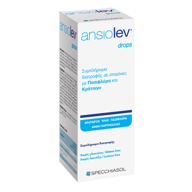 Specchiasol Ansiolev Drops Συμπλήρωμα Διατροφής με Πασιφλόρα & Κράταιγο για το Άγχος 20ml
