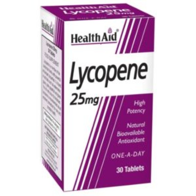 Health Aid Lycopene 25mg Συμπλήρωμα Διατροφής με Λυκοπένιο για Αντιοξε …