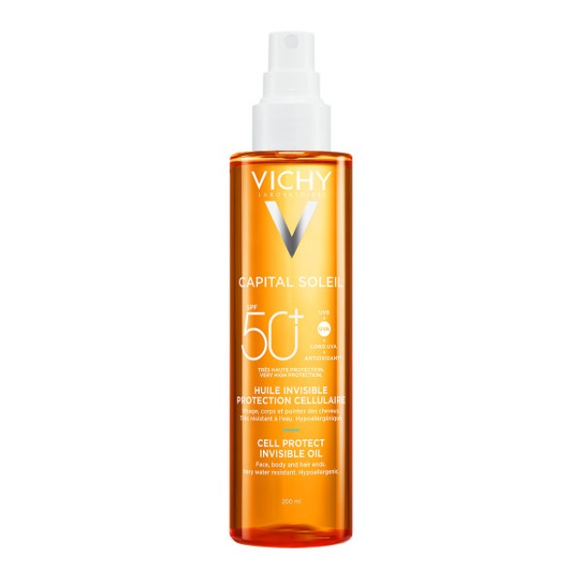 Vichy Capital Soleil Oil SPF50+ Αόρατο Λάδι Cell Protect Πολύ Υψηλής Προστασίας 200ml
