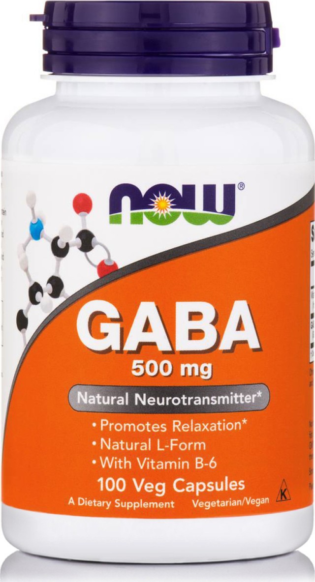 Now Foods Gaba 500mg Συμπλήρωμα Αμινοξέων 100 Κάψουλες