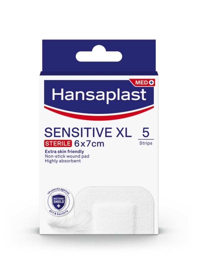 Hansaplast Sensitive MED XL Αποστειρωμένα Αυτοκόλλητα Επιθέματα 5 Τεμάχια [6x7cm]