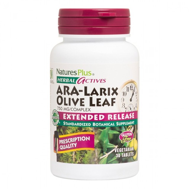 Nature's Plus Ara Larix / Olive Leaf 750mg για την Ενίσχυση του Ανοσοποιητικού Συστήματος 30 Ταμπλέτες