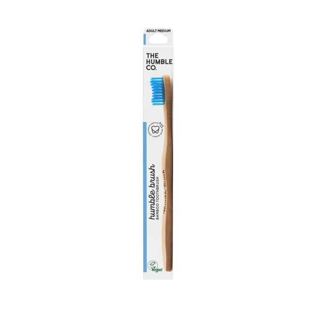 The Humble Co. Bamboo Toothbrush Adult Blue Medium Οδοντόβουρτσα Ενηλί …