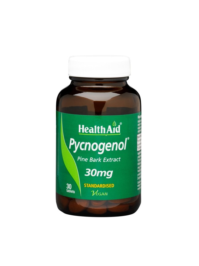 Health Aid Pycnogenol 30mg Συμπλήρωμα Διατροφής Πλούσιο σε Βιοφλαβονοειδή με Ισχυρή Αντιοξειδωτική Δράση 30 Ταμπλέτες