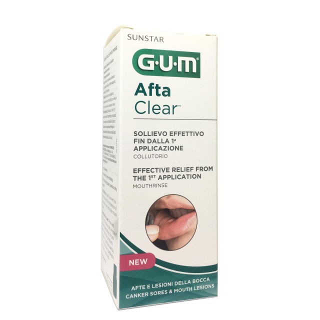 Sunstar Gum Afta Clear Mouthrinse Στοματικό Διάλυμα για τη θεραπεία αφθών, 120ml