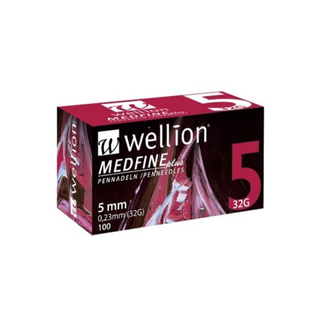 Wellion Medfine Plus Βελόνες Πένας Ινσουλίνης 32G x 5mm 100 Τεμάχια