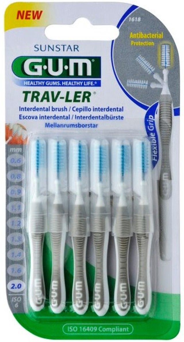 Sunstar GUM Trav-Ler Super Fine Cylindrical 2.0mm Μεσοδόντια Βουρτσάκι …