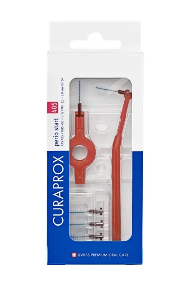 Curaprox Perio Start 405 Μεσοδόντια Βουρτσάκια με Λαβή Κόκκινο 5 Τεμάχ …