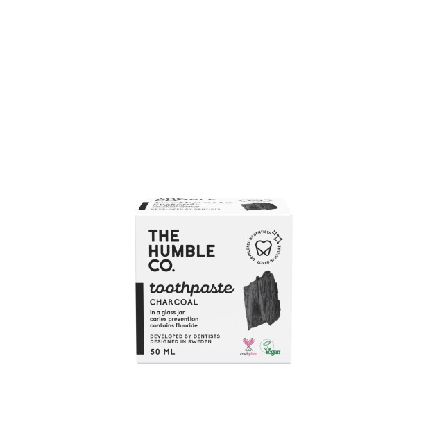 The Humble Co. Natural Toothpaste In Jar Charcoal Φυσική Οδοντόκρεμα σε Γυάλινο Βάζο με Ενεργό Άνθρακα 50ml