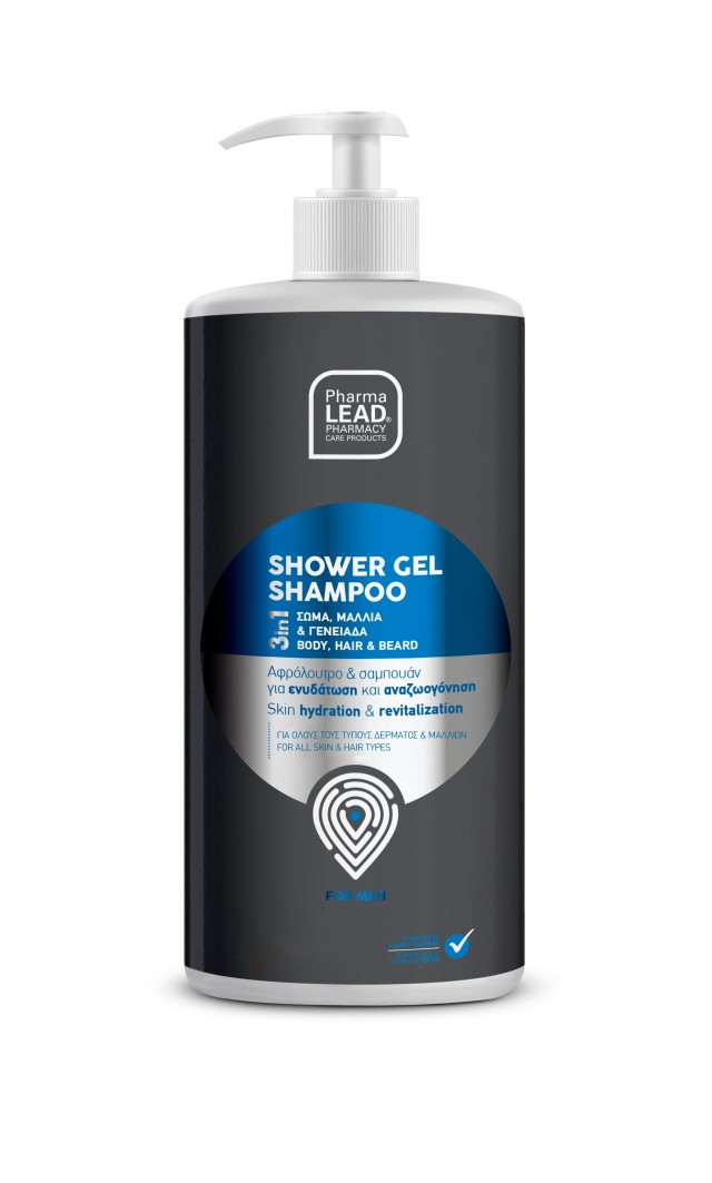 PharmaLead Men’s Shower Gel & Shampoo Αφρόλουτρο - Σαμπουάν για τον Άνδρα 3 σε 1 1000ml
