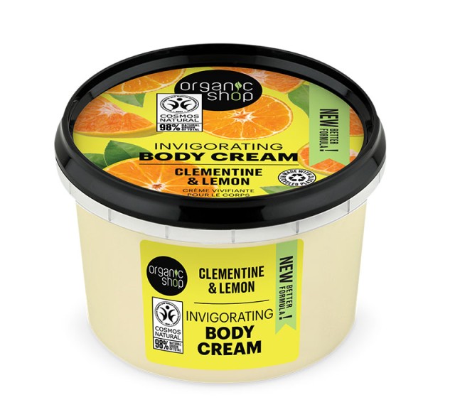 Natura Siberica Organic Shop Invigorating Body Cream Clementine And Lemon Ενυδατική Κρέμα Σώματος για Όλες τις Επιδερμίδες 250ml