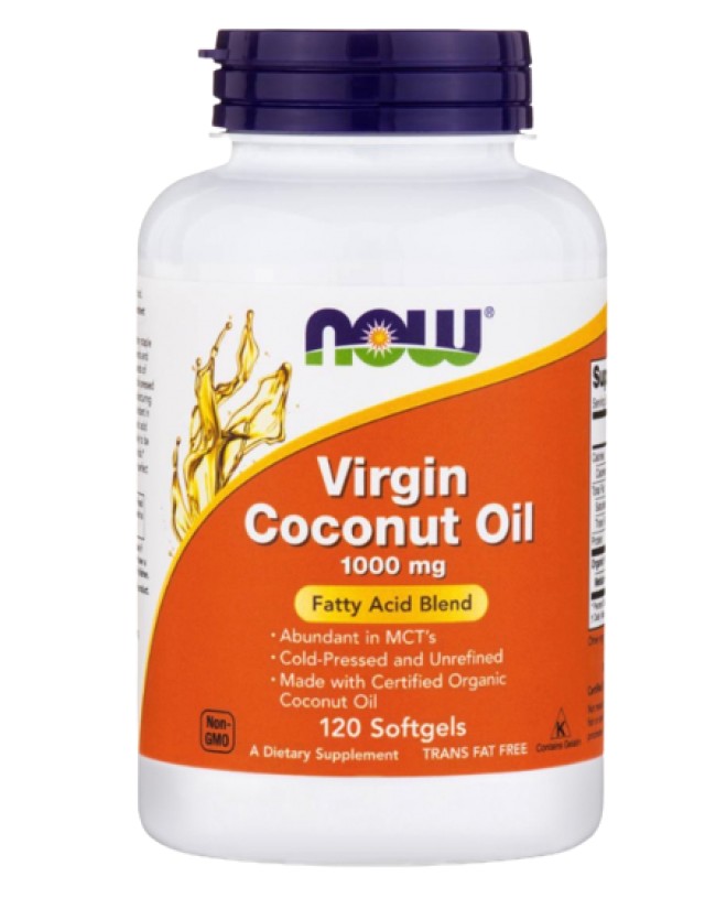 Now Foods Virgin Coconut Oil 1000mg Συμπλήρωμα Διατροφής με Έλαιο Καρύδας 120 Μαλακές Κάψουλες