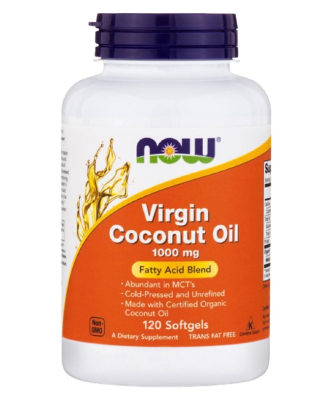 Now Foods Virgin Coconut Oil 1000mg Συμπλήρωμα Διατροφής με Έλαιο Καρύ …