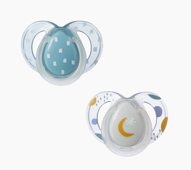 Tommee Tippee TT Night Sthr Πιπίλες Σιλικόνης Νυκτός 6-18m Moon Χρώμα: … Tommee Tippee TT Night Sthr Πιπίλες Σιλικόνης Νυκτός 6-18m Moon Χρώμα: …