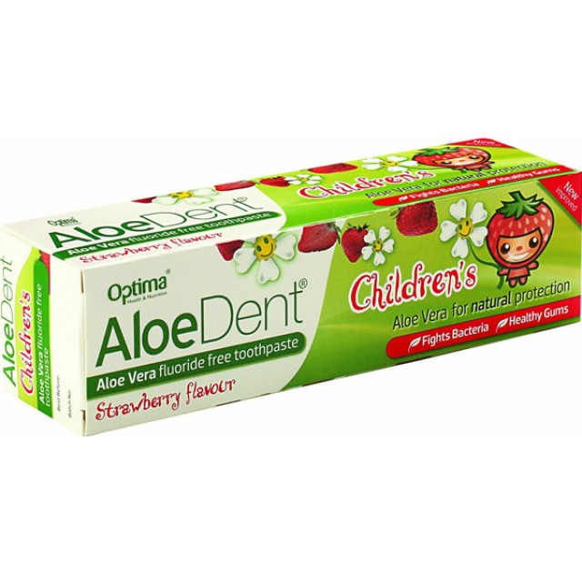 Optima Aloe Dent Strawberry Childrens Toothpaste 50ml.