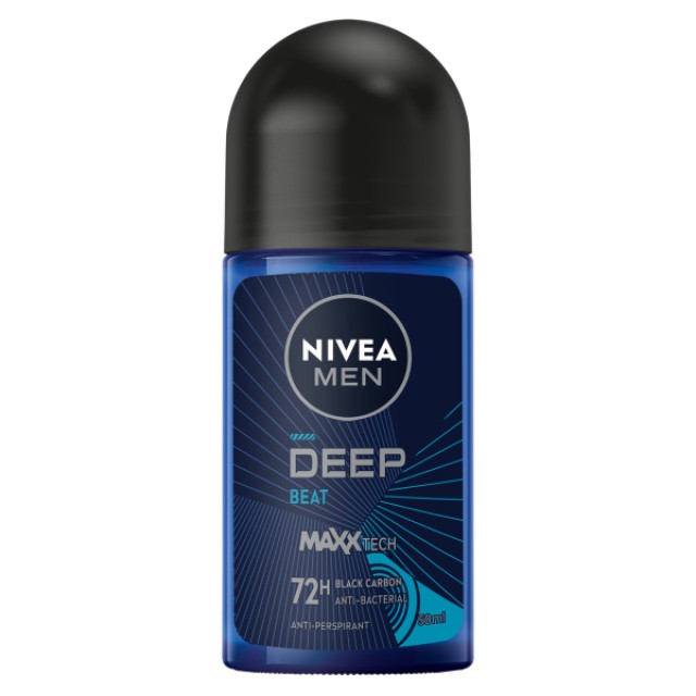 Nivea Men Deep Black Carbon Beat Ανδρικό Αποσμητικό Roll on 48ωρης &hellip;