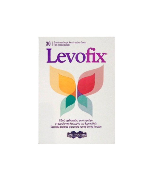 Uni Pharma Levofix για τη Φυσιολογική Λειτουργία του Θυρεοειδούς 30 Δισκία