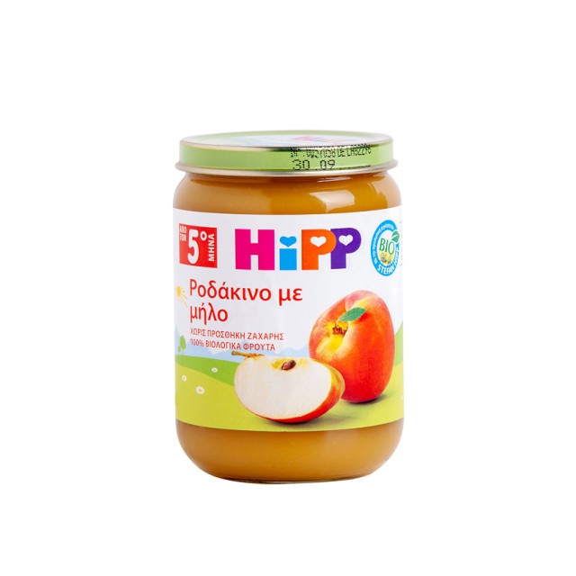 Hipp BIO Βιολογικό Παρασκεύασμα Φρούτων Ροδάκινο με Μήλο, από τον 5ο Μ …