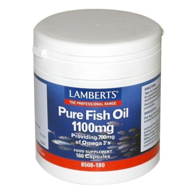 Lamberts Pure Fish Oil 1100mg (EPA) Συμπλήρωμα Διατροφής με Ιχθυέλαιο & Ωμέγα 3 180 Κάψουλες