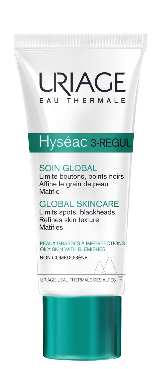Uriage Hyseac 3 Regul Global Skin Care Ενυδατική Κρέμα Προσώπου Κατά των Ατελειών για Ακνεϊκές Επιδερμίδες Χωρίς Χρώμα 40ml