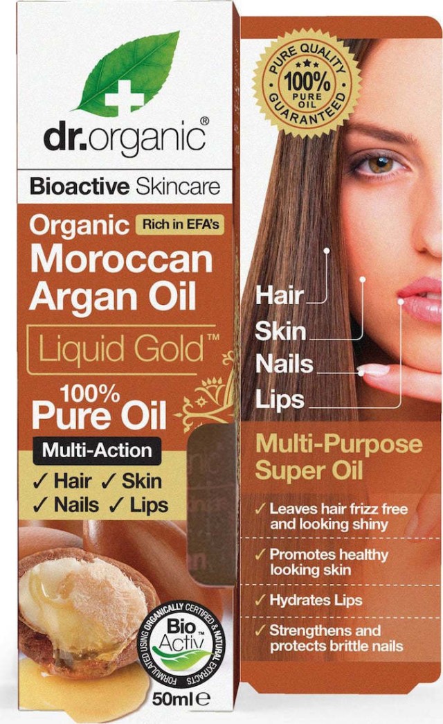 Dr. Organic Moroccan Argan Oil Liquid Gold Συμπλήρωμα Για Μαλλιά - Νύχια - Δέρμα 50ml