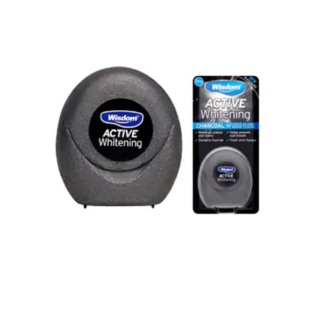 Wisdom Active Whitening Charcoal Floss Οδοντικό Νήμα με Ενεργό Άνθρακα … Wisdom Active Whitening Charcoal Floss Οδοντικό Νήμα με Ενεργό Άνθρακα …