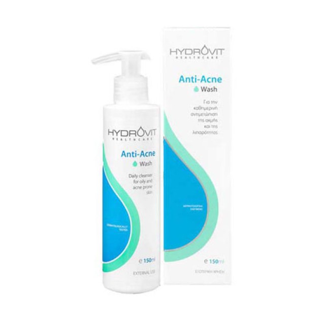HYDROVIT Anti-acne Wash 150ml καθημερινό καθαριστικό για λιπαρά με τάσ …