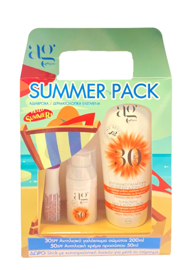 Ag Pharm PROMO Αντηλιακό Γαλάκτωμα Προσώπου - Σώματος SPF30 200ml - Αν …