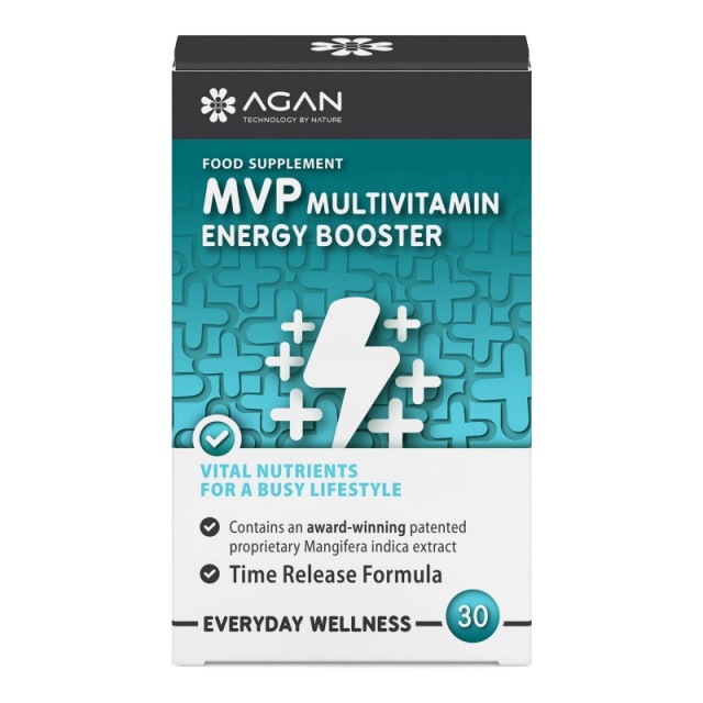 Agan MVP Multivitamin Energy Booster για την Μείωση της Κούρασης & της Κόπωσης 30 Ταμπλέτες