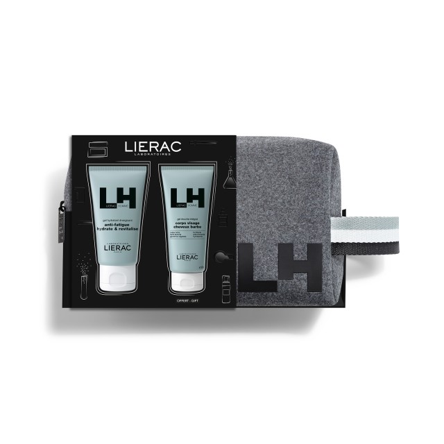 Lierac Set Homme Anti Fatigue Hydrate & Revitalise Ανδρικό Ενυδατικό Gel 50ml - ΔΩΡΟ Corps Visage Cheveux Barbe Ανδρικό Ενυδατικό Shower Gel 50ml & Νεσεσέρ