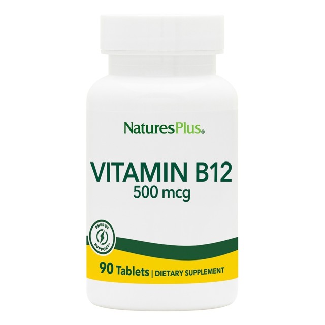 Nature's Plus Vitamin B12 500mcg για το Νευρικό Σύστημα 90 Ταμπλέτες