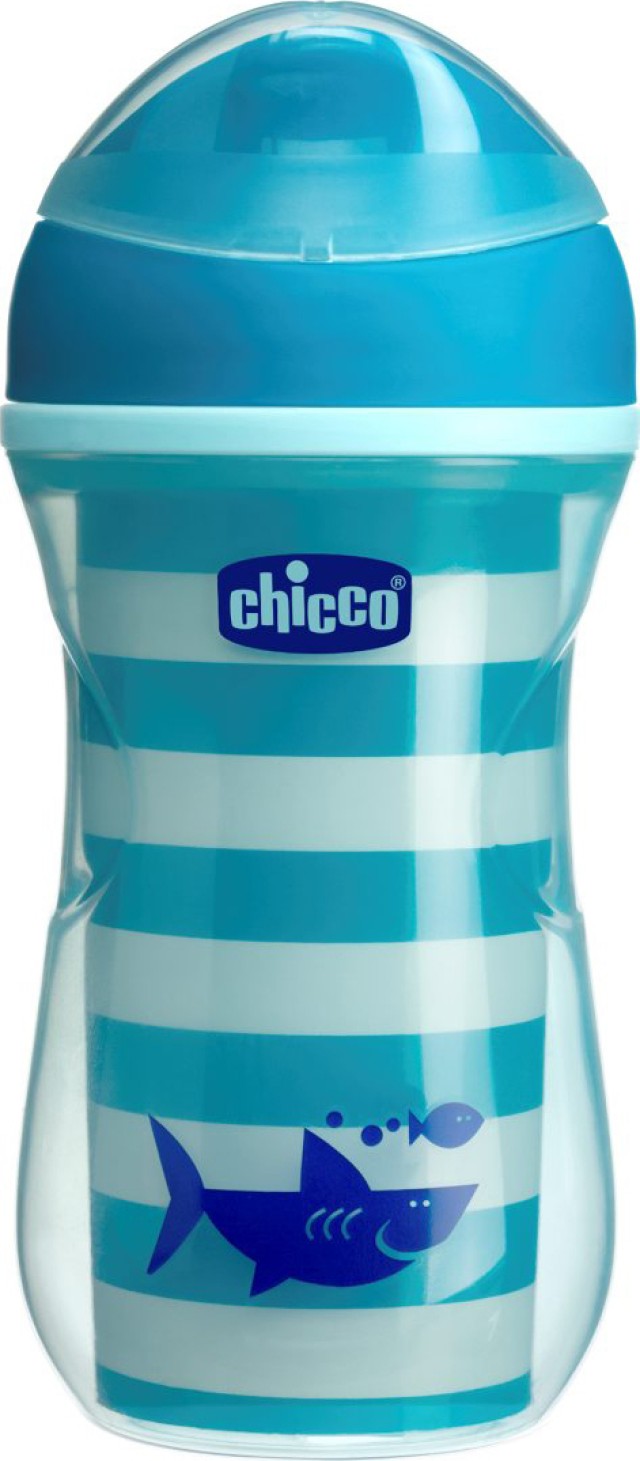 Chicco Active Cup Πλαστικό Κύπελλο για 14m+ Μπλε Καρχαρίας 266ml [06981-20]