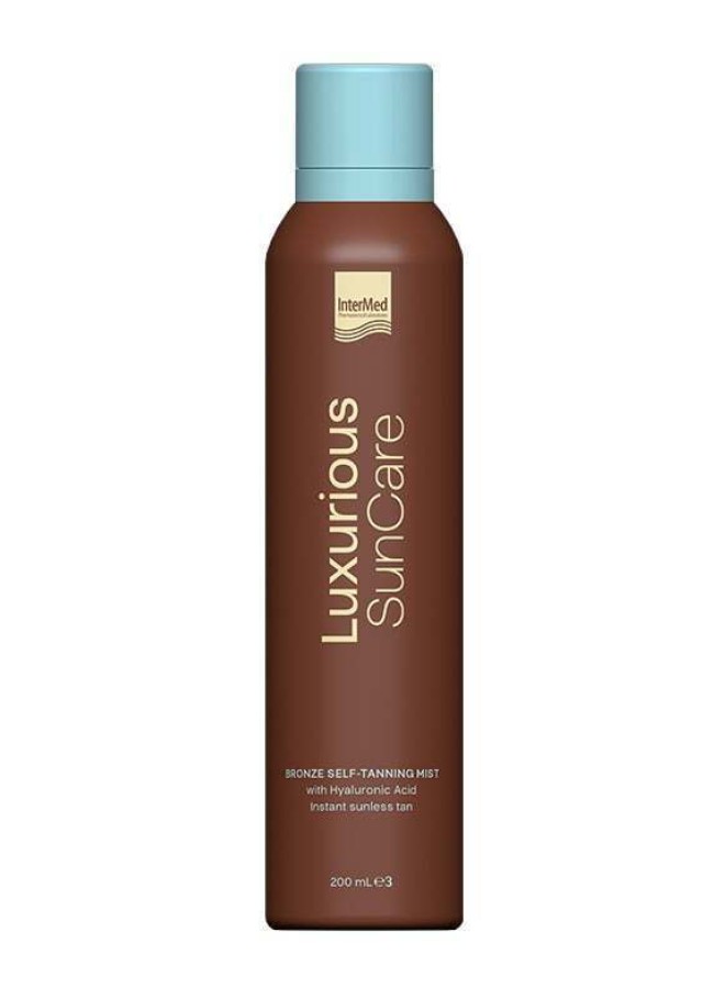 Intermed Luxurious Sun Care Bronze Hydrating Self Tanning Mist for Even Tanning Without Sun Exposure 200ml