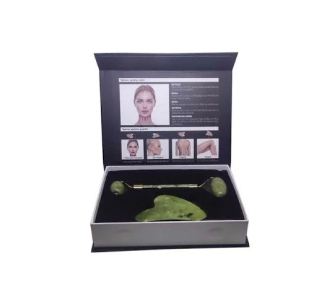 Ag Pharm Facial Green Quartz Roller Quartz Green for Massaging and Toning the Skin of the Face & Neck 1 Piece - Gua Sha Green 1 Piece