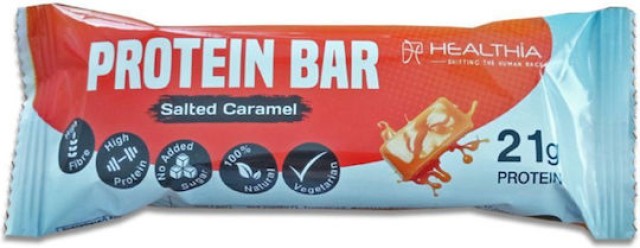 Healthia Protein Bar Μπάρα με 21gr Πρωτεΐνη & Γεύση Salted Caramel 60g &hellip;