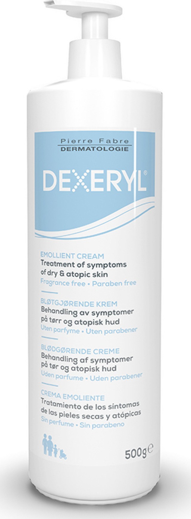 Pierre Fabre Dexeryl Emollient Cream Dry Skin Ενυδατική Κρέμα Προσώπου - Σώματος για Επιδερμίδες με Τάση Ατοπίας 500ml