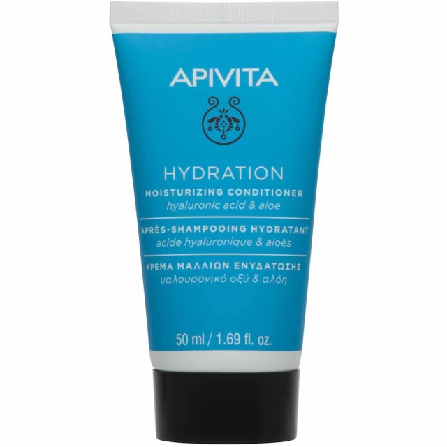 Apivita Hydration Conditioner Μαλακτική Κρέμα Ενυδάτωσης Μαλλιών με Υαλουρονικό Οξύ & Αλόη (Travel Size) 50ml