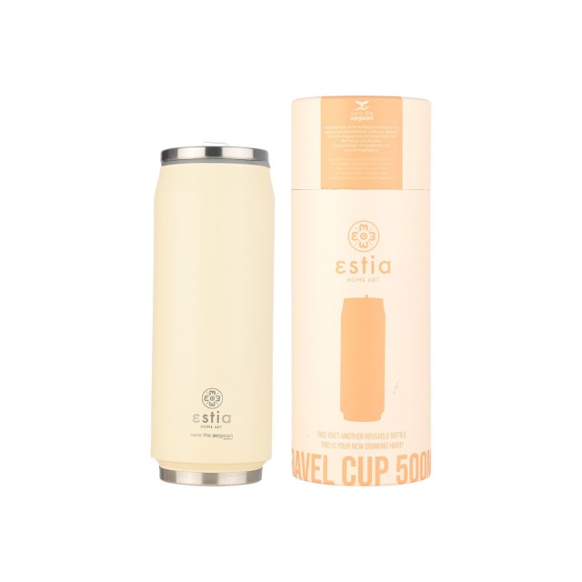 Estia Ποτήρι Θερμός Travel Cup Save The Aegean Lilly White 500ml