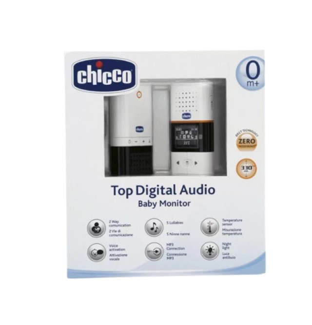 Chicco Top Digital Audio Baby Monitor Ενδοεπικοινωνία με Νανουρίσματα και Αμφίδρομη Επικοινωνία [02565-00]
