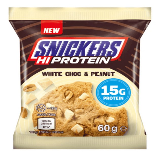 Snickers High Protein Μπισκότο Πρωτεΐνης White Chocolate & Peanut με 1 … Snickers High Protein Μπισκότο Πρωτεΐνης White Chocolate & Peanut με 1 …