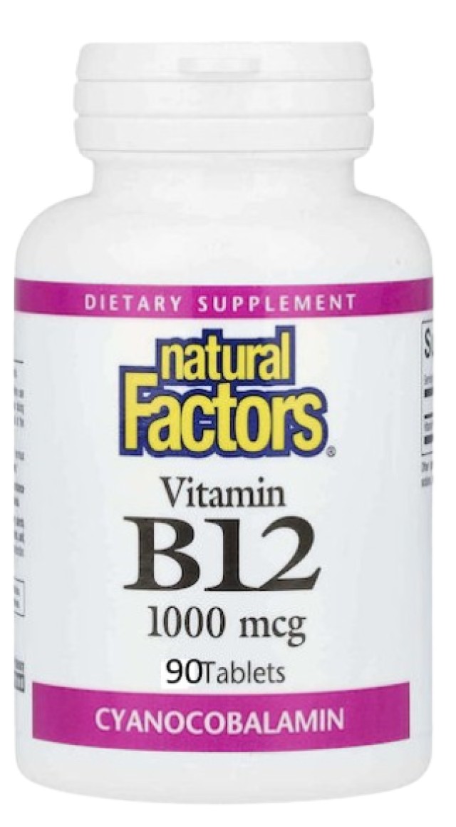 Natural Factors Βιταμίνη B12 1000mcg για το Νευρικό Σύστημα 90 Ταμπλέτ … Natural Factors Βιταμίνη B12 1000mcg για το Νευρικό Σύστημα 90 Ταμπλέτ …
