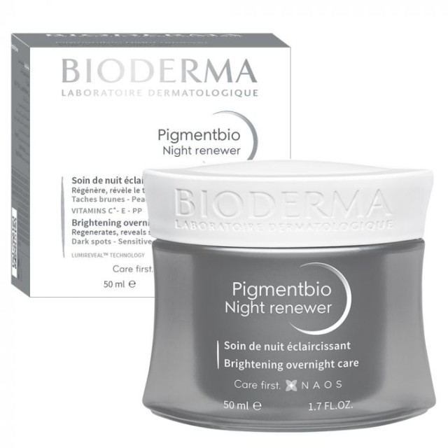 Bioderma Pigmentbio Night Renewer Φροντίδα Νυκτός Διπλής Δράσης Για Αναδόμηση & Σύσφιξη, Μείωση Κηλίδων - 50ml