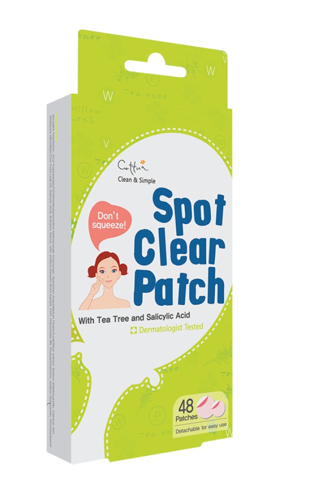 Vican Cettua Clean & Simple Spot Clear Patch Επιθέματα Προσώπου με Έλαιο Τεϊόδεντρου κατά της Ακμής 48 Τεμάχια